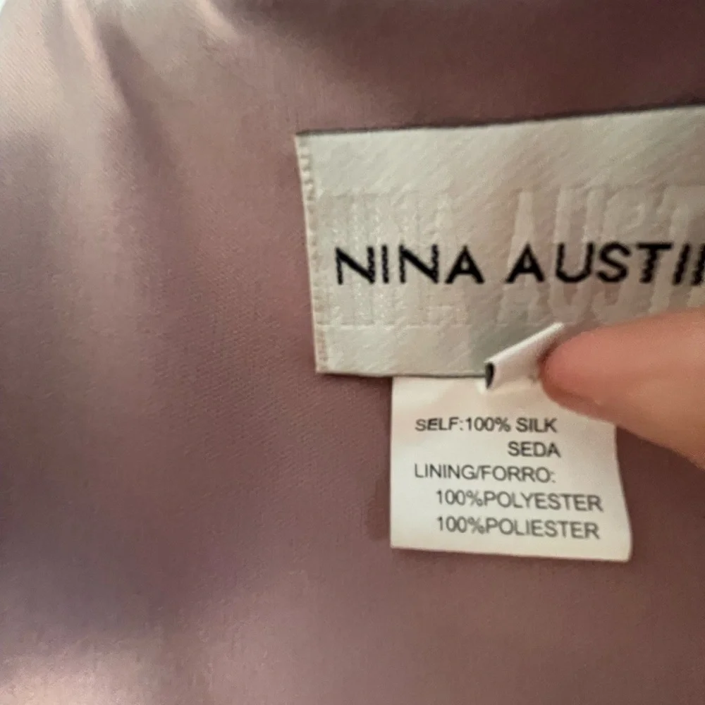 Nina Austin Pink and Purple Maxi Sundress with Ruched Tiered Design for Cocktail - Picture 10 of 10